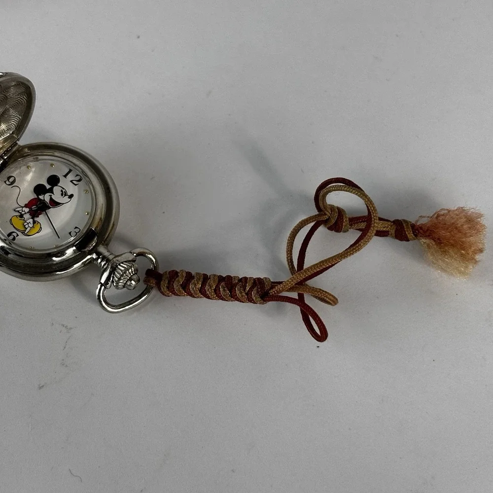HTF Rare KREMENTZ Disney MICKEY MOUSE Quartz POCKET WATCH Japan Movt New Battery